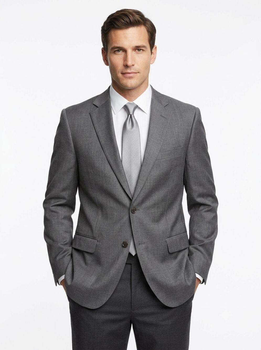 Ermenegildo Zegna Blazer Jacket Mens 56L Gray Wool Roma Fit Notch Lapel Lined